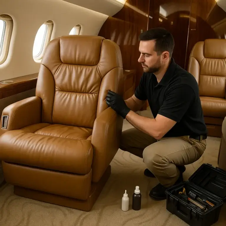 private jet leather repair